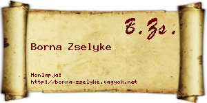 Borna Zselyke névjegykártya